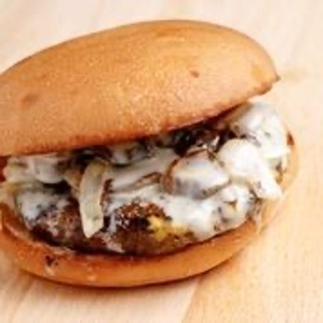 MUSHROOM MELT AND FRIES.