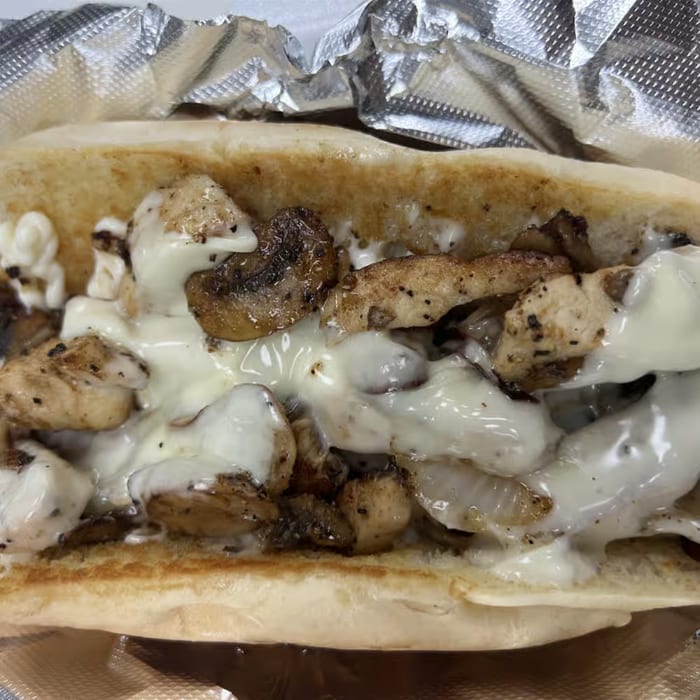 Chicken Mushroom Melt Sandwich.