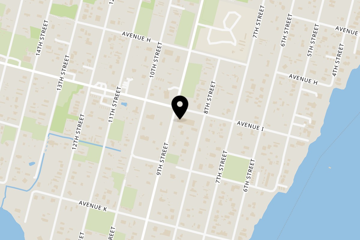 Map showing the location of BullChicks on 907 9th St in San Leon